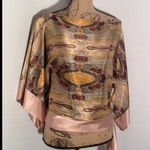 Satin print top